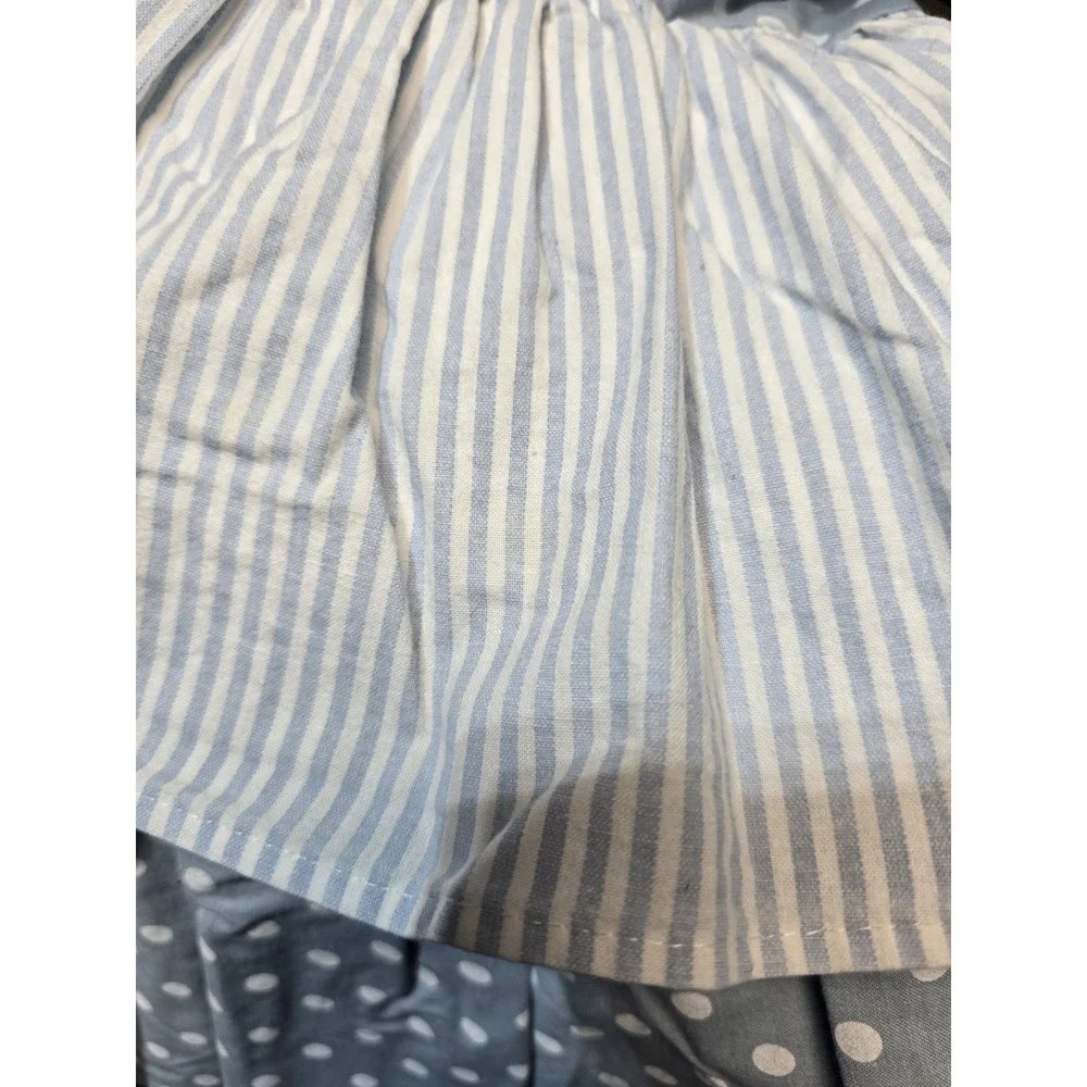 Vintage Girls Dress 14‎ Blue London Girl Dots Striped Ruffles